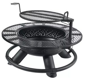 Parrilla de Hierro de Alta Calidad con Asas Antiguas y de Madera, Adecuada para Asar al Aire Libre en el Jardín o Patio, FG-46 - Product Image 4