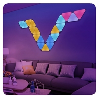 Nouvelles lumières contrôle vocal Triangle applique murale boîte en papier RGB 75 80 ABS moderne LED Logo personnalisé blanc ou emballage personnalisé DC 24V