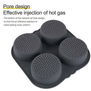 Molde para Hornear Befair 2023, Nuevo Diseño, 4 Cavidades, Ecológico, Negro, Herramientas para Hornear, Molde para <span class=keywords><strong>Pan</strong></span> y Hamburguesas - Product Image 4