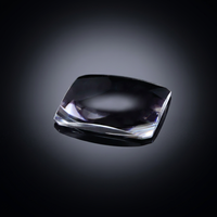 Lentille optique personnalisée de haute précision à bords coupés, lentille plano-convexe de forme carrée, revêtement AR multi-bandes, 30 50 60 mm