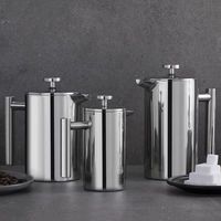 Jiangmen fournisseur 304 acier inoxydable presse française cafetière et théière filtre à thé pot et tasse pour boissons chaudes