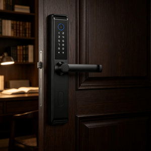 Serrure de sécurité intelligente en aluminium à pont thermique avec déverrouillage à distance via l'application Tuya, reconnaissance d'empreintes digitales et carte-clé, idéale <span class=keywords><strong>pour</strong></span> la maison, la villa et l'appartement – Forte demande - Product Image 2
