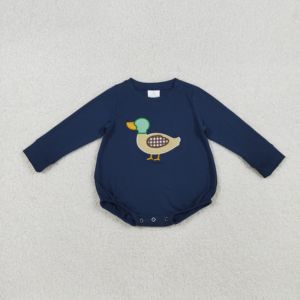 LR2292 RTS, venta al por mayor, mono infantil, conjunto de mameluco de manga larga con estampado de noche de acebo Beige para ropa de niñas - Product Image 4