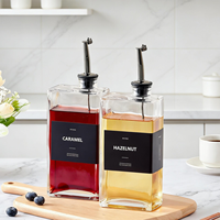 Ensemble de Bouteilles Distributrices d'Huile d'Olive et de Vinaigre en Verre Premium - Bec Verseur Anti-Fuite pour la Cuisine