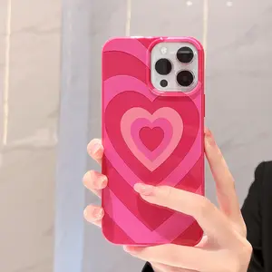 Sweet cool cute pink heart fashion custodia protettiva impermeabile per cellulare di alta qualità