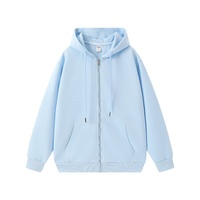 Veste à capuche pour homme, style vintage, fine, à double fermeture éclair, couleur unie, anti-plis, coupe ample, mélange polyester/coton, collection automne 2025