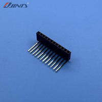 Conector Hembra de Una Fila en Ángulo Recto JINDA Tipo Y de 2.54mm y 12 Pines para Aplicaciones en PCB, Tipo de Conexión en Tubo