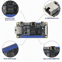 Carte de développement Allwinner H618 Quad-core 64 bits SBC avec 4 Go de LPDDR4, Wi-Fi 6 2,4 GHz, 4K 60Hz FPS, USB-C OTG, Ethernet 100M, GPIO 40 broches