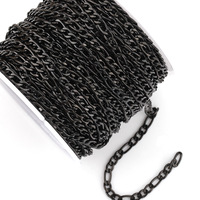 Accessoires stylés Chaîne gourmette 3mm en acier inoxydable noir avec diamant 1:1 NK Chaîne Figaro 3:1 pour fabrication de bijoux unisexe
