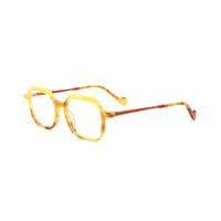 Monturas de Gafas de Acetato Premium Unisex, Monturas Ópticas Geométricas Vintage Transparentes de Color, Venta al Por Mayor