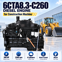 Moteur diesel turbocompressé SCDC Cums 6CTA8.3-C260 260HP 2200RPM 4 temps 6 cylindres pour machines de construction et machines minières
