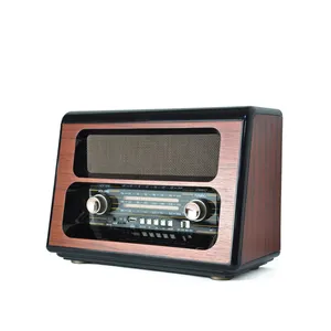 उच्च गुणवत्ता स्टीरियो वक्ताओं रेट्रो डिजाइन लकड़ी MP3 यूएसबी पोर्टेबल am/एफएम विश्व रिसीवर एफएम पूर्वाह्न दप रेडियो