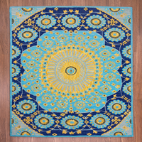 Tapis d'appoint en laine tuftée à la main de qualité supérieure, motif floral, style Art Déco, doux et fait main, idéal pour hôtel, salon, chambre à coucher, décoration intérieure