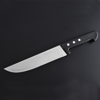 Couteau de boucher avec manche noir Couteau de cuisine en acier inoxydable Couteau multi-usages pour trancher la viande