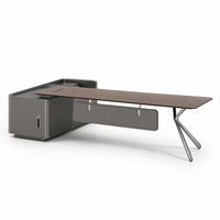 Bureau de direction moderne en forme de L, table de bureau de luxe pour PDG, ensemble de mobilier de bureau pour poste administratif
