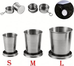 Design Outdoor Travel Portable Custom Stainless Steel Folding Water <b>Cup</b> Sports Retractable <b>Camping</b> Coffee <b>Cup</b> - Product Image 5