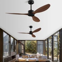 Nouveau style de luxe nordique en bois massif 3 pales moderne moteur à courant continu ventilateur de plafond muet