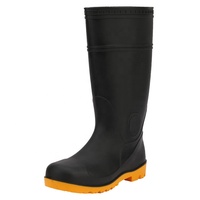 Bottes de sécurité antidérapantes en PVC, bottes de pluie, bottes en caoutchouc noires, bottes d'hiver unisexes pour adultes avec embout en acier, PVC plastique de haute qualité pour hommes