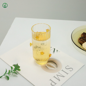 Fiesta Vertical rayas leche jugo agua café pudín postre <span class=keywords><strong>Colin</strong></span> taza Barware vidrio acanalado cilindro cóctel vidrio - Product Image 6