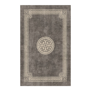 Alfombra de Entrada Estilo Chino, Rectangular, de Fibra de Poliéster, Antideslizante, Resistente a las Manchas, para el Hogar, Pasillo, con Diseño de Medallón - Product Image 4