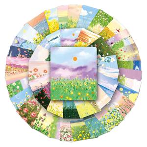 50 pièces en gros de l'origine frais artistique Simple et naturel Art peinture à l'huile fleur autocollants bagages et guitare autocollants - Product Image 6