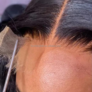 Wig Rambut Manusia Vietnam Mentah Preplucked 13x6 hd Lace Frontal Wig Rambut Sejajar Kutikula Wig Tanpa Lem Wig Rambut Manusia Lace Front - Product Image 5