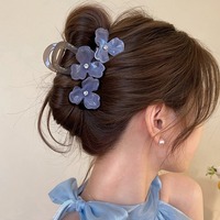 Pince à cheveux de 10,5 cm avec grande fleur en strass, faite à la main, en résine, polyvalente, design élégant, pour chignon, haut de gamme