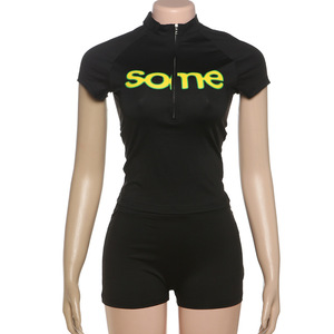 Completo Sportivo 2 Pezzi: Giacca a Maniche Corte e Pantaloncini, <span class=keywords><strong>Abbigliamento</strong></span> <span class=keywords><strong>Sexy</strong></span> da Strada <span class=keywords><strong>per</strong></span> <span class=keywords><strong>Donna</strong></span>, Casual e da Club, Vestiti Estivi Aderenti - Product Image 6