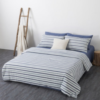 Parure de lit en velours brodé, housse de couette rayée, couvre-lit blanc pour hôtel, drap de lit, draps d'hôtel blancs