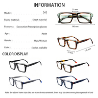 Gafas rectangulares gruesas, Material de colocación, gafas con montura Retro, venta al por mayor, gafas ópticas de acetato que se pueden equipar con miopía