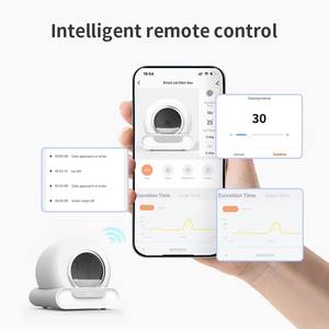 Bac à litière <span class=keywords><strong>pour</strong></span> chat à nettoyage automatique - Toilette intelligente électrique <span class=keywords><strong>pour</strong></span> chat, mains libres, contrôlée par application Tuya, capacité de 65 L <span class=keywords><strong>pour</strong></span> <span class=keywords><strong>chats</strong></span> de 10 kg - Product Image 4