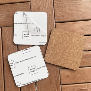 MDFSUB Custom Printing 4mm Thick square Sublimation Mdf coaster 100mm Non-slip Sublimation Blank Mdf Cork Back coaster for Drink