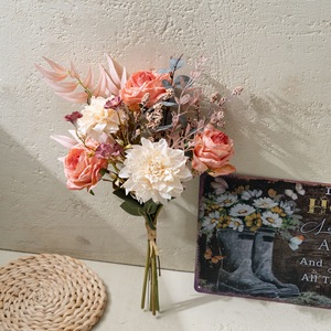 CallaFloral Ramo de Flores Artificiales de Tela Plástica Tejida, Rosas para Decoración de Bodas y Hogar CF02110 - Product Image 1