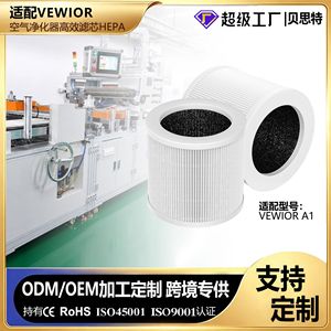 ไส้กรองอากาศคุณภาพสูง H13 H12 H11 True Hepa คาร์บอนกัมมันต์แบบจีบ สำหรับเครื่องฟอกอากาศ Vewior A3 Amiefu G3 Tailulu Hqzz 2 - Product Image 4