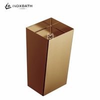 Modernes Aufsatzwaschbecken für Badezimmer, Rechteckiges Standbecken aus SUS304 Edelstahl, OEM-Design