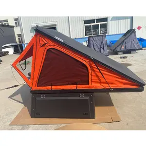 Tente de camping en aluminium toit de voiture Triangle à clapet coque dure tente de toit pour la randonnée en plein air toit de voiture tente