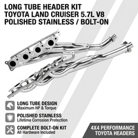 Kit de collecteur d'échappement à tube long en acier inoxydable poli pour SUV de la série LC 5.7L V8 Tundra Sequoia LX570 Vente en gros