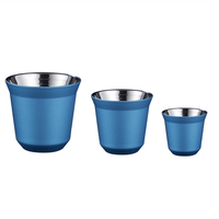 Tasses à café colorées durables à double paroi 80ml/160ml/250ml, mugs à expresso en acier inoxydable 304 à double couche, tasses à bière