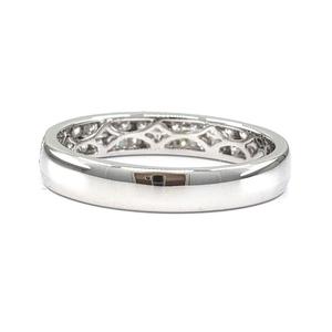 Hong Kong Design de fiançailles élégant 18k or blanc massif avec diamant véritable assorti bague de mariage d'éternité Simple pour les femmes - Product Image 3