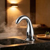 Robinet à capteur sans contact moderne, monotrou, infrarouge, pour lavabo, eau chaude et froide, hôtel, restaurant, toilettes publiques