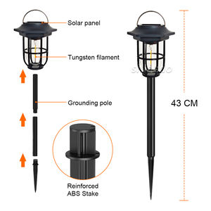 Lampe solaire pour allée, haute luminosité, étanche IP65, lampes solaires à piquets, éclairage extérieur pour <span class=keywords><strong>jardin</strong></span>, allée, voie <span class=keywords><strong>de</strong></span> passage, lumière solaire décorative pour le sol - Product Image 3