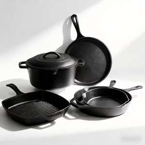 Juego de Utensilios de Cocina de Hierro Fundido de Alta Calidad, 5 Piezas, Sin Recubrimiento, Sartén Multifuncional y Olla para Guisos, para Uso en Hoteles, Restaurantes y Cocinas Domésticas - Product Image 2