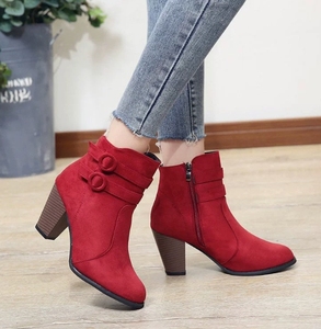 ¡Venta al por mayor! <span class=keywords><strong>Botines</strong></span> gruesos de tacón alto para mujer, zapatos de talla grande, 42 y 43, venta al por mayor - Product Image 2