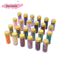 Perles de cire à cacheter octogonales en bouteille de verre avec bouchon en aluminium doré, couleurs riches pour l'artisanat de scellage d'enveloppes d'invitations de mariage