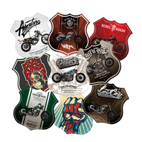 Plaque métallique personnalisée de forme irrégulière pour moto, découpée, électroplaquée, objet de collection, souvenir promotionnel, cadeau, logo OEM