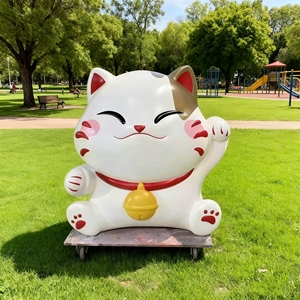CS182 Customizable High End Easy Maintenance Fiberglass Cat Sculpture Large Cartoon Art Piece for Event Venue Brand Store <b>Decor</b> - Product Image 5