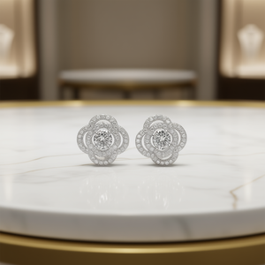 Pendientes de oro blanco con diamantes redondos de talla brillante, color D, naturales, certificados por GIA, joyería clásica de boda para mujer - Product Image 2