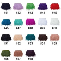 RTS 60 couleurs en stock, garniture en plumes d'autruche teintes, longues et épaisses (10-15 cm), pour robes, pyjamas, ensembles en satin, jupes et costumes pour femmes