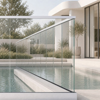EKOO Aluminium U-Profil Gehärtetes Glas Sicherheitsgeländer-System Rahmenloses Balustrade-System für Villa, Balkon, Treppe, Außenbereich