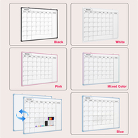 Tableau blanc magnétique effaçable à sec pour calendrier mural, cadre en plastique, double face, tableau de planification hebdomadaire mural